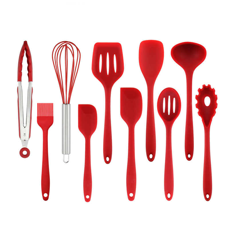 10st Minimalistisk Non-stick Säker Silikon Köksredskap Verktyg