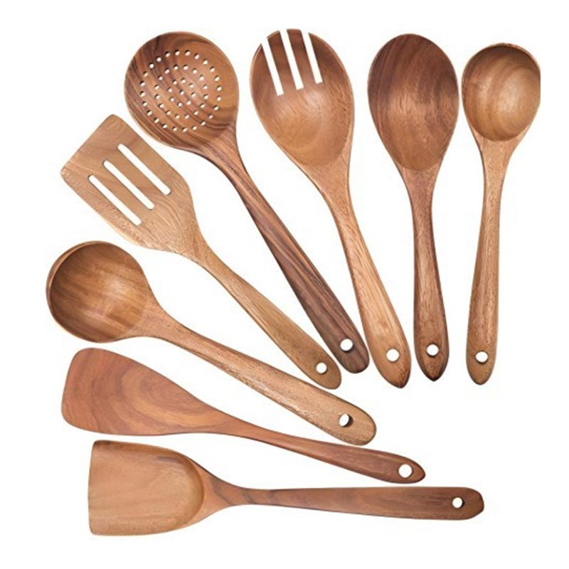 Acacia Wood Skimmer Matlagning Turner Soppa Sked Köksutrustning Set